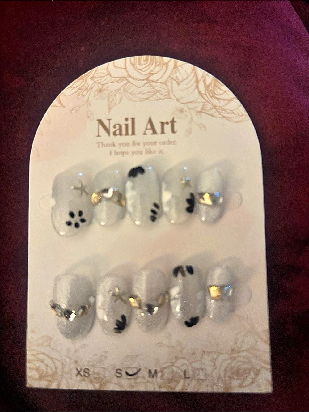 Clear Floral Press-On Nails NWT